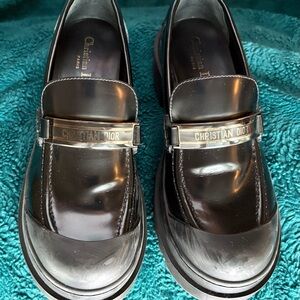 Authentic Dior Pre-owned Black Leather platform loafers